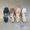Sandal 3cm mũi vuông quai thắt nút mảnh - MS: S3-23001