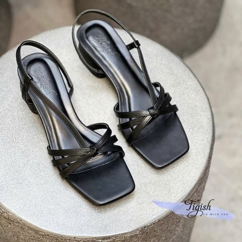  Sandal 3cm mũi vuông quai thắt nút mảnh - MS: S3-23001 