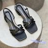 Sandal 3cm mũi vuông quai thắt nút mảnh - MS: S3-23001