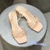 Sandal 3cm mũi vuông quai thắt nút mảnh - MS: S3-23001