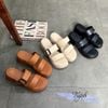 Dép bánh mì 5cm mũi tròn 2 quai ngang 1 khóa sau - MS: D5-58008
