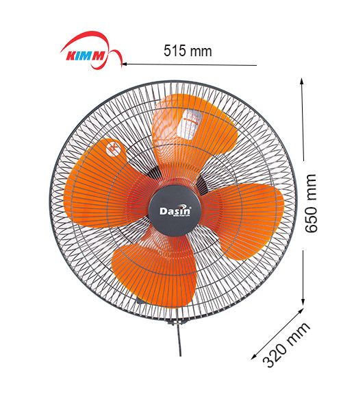 Quạt Treo Tường Dasin KWL - 1845 -126W - cánh cam