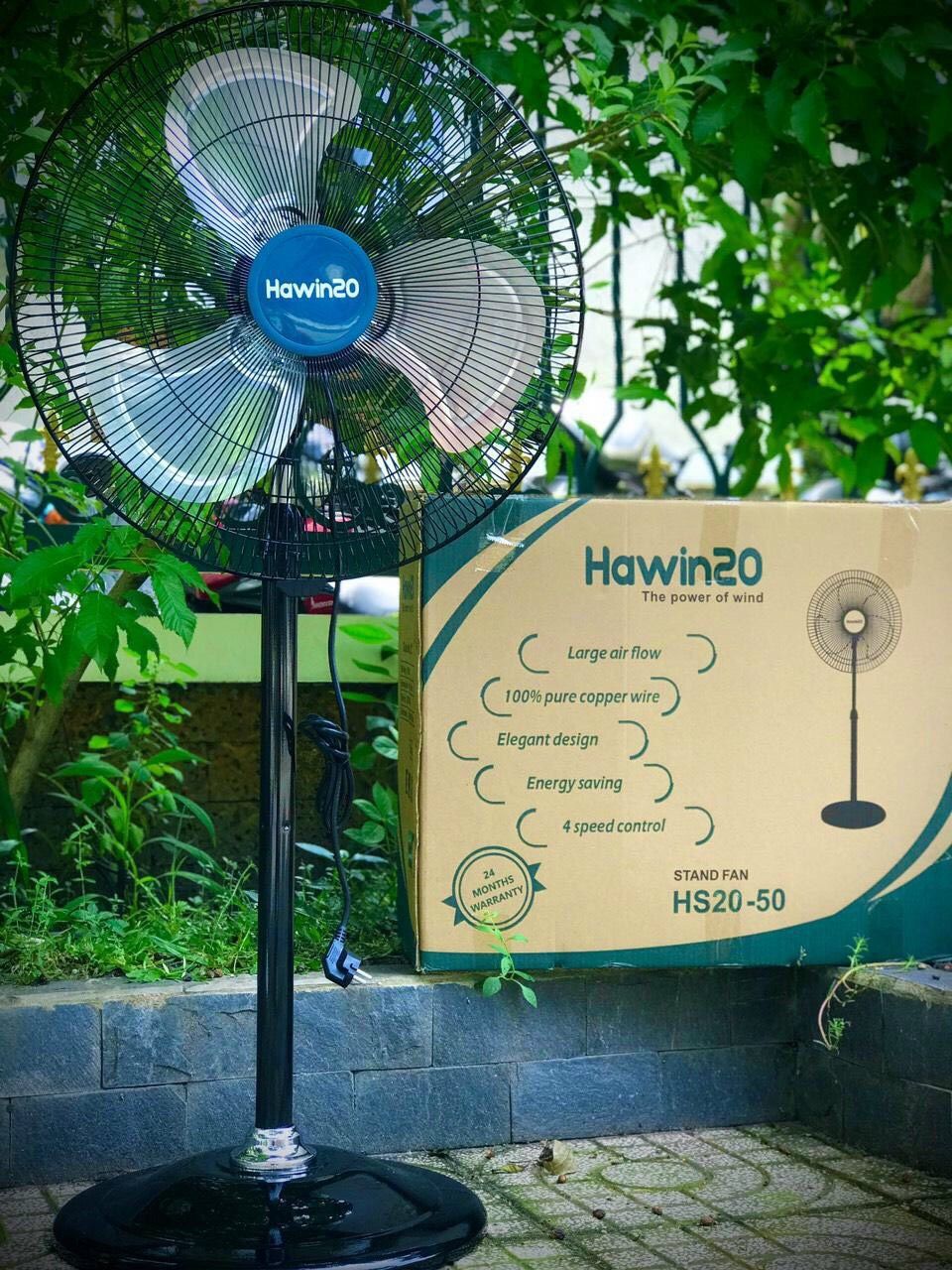 Quạt đứng công nghiệp Hawin20 HS20-45 - 130w (Đen & Trắng)