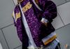 BAPE x MITCHELL x NESS LAKERS WARM UP JACKET PURPLE