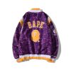 BAPE x MITCHELL x NESS LAKERS WARM UP JACKET PURPLE