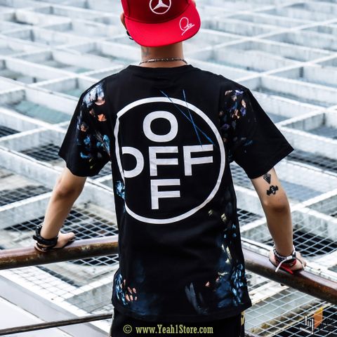  OFF WHITE 19SS BLACK LOGO PRINT PAINTING NEW YORK 