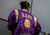 BAPE x MITCHELL x NESS LAKERS WARM UP JACKET PURPLE