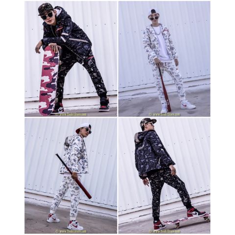  BAPE® SPACE CAMO HOODIE JACKET BLACK/WHITE 