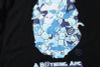 A BATHING APE® x MEDICOM TOY APE HEAD BLUE BE@RBRICK TEE