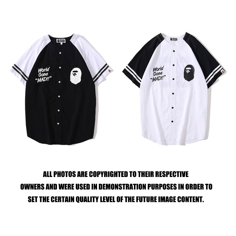 BAPE® WORLD GONE “MAD!!” BASEBALL SHIRT (HẾT HÀNG)