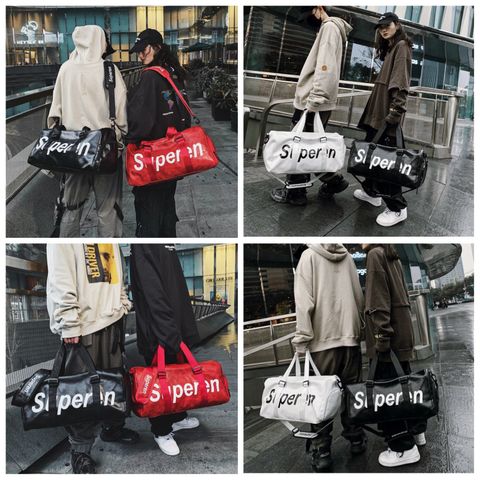  DUFFLE GYM/TRAVEL BAG : BLACK/WHITE/RED 