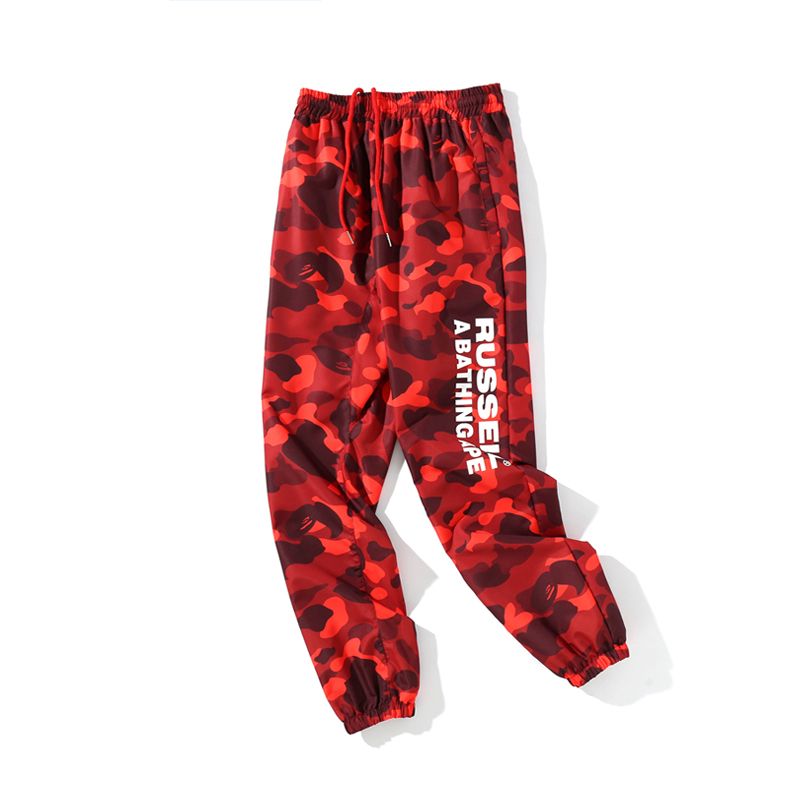 BAPE® x Russell Color Camo Track Pants Red (HẾT HÀNG)