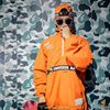 AAPE® UNIVERSE APES AND PLANET EARTH HOODIE ORANGE