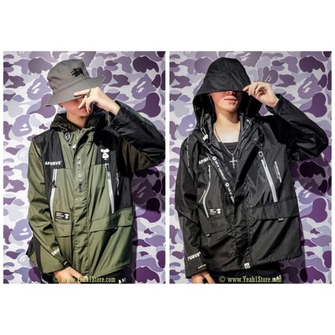  AAPE® APUNVS JACKET- BLACK/GREEN 