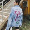 OFF WHITE SLIM BLEACHED DENIM JACKET INDIGO/MUTICOLOR