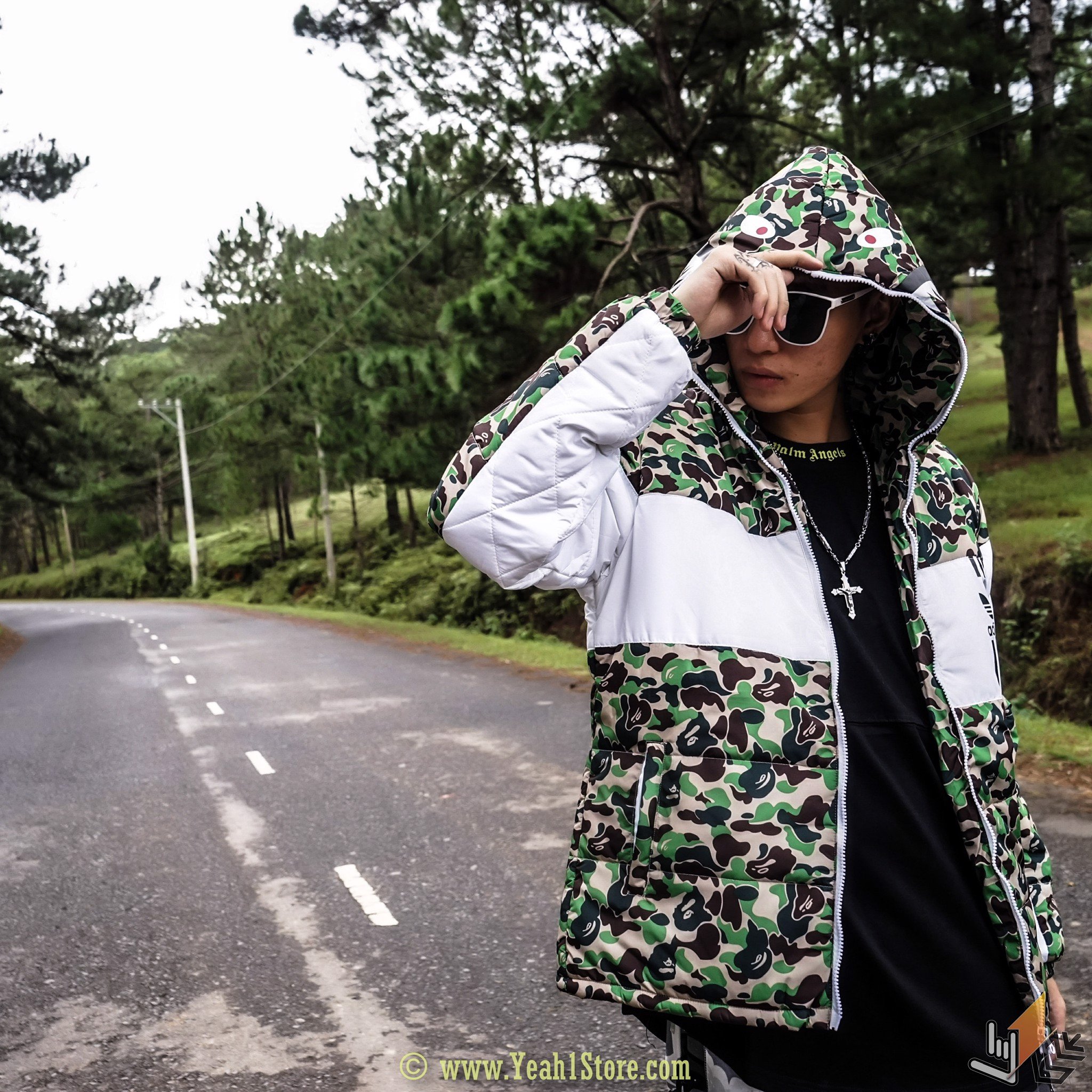 BAPE® X ADIDAS ABC CAMO FIREBIRD SHARK PUFFER JACKET GREEN – Bape Việt Nam  - Yeah1Store - Yeah1Shop - Bape Shop - Sneaker - OG