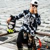 BAPE® TIE-DYE GRADIENT ROUND COLLAR COAT SWEATS PULLOVER JACKET