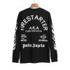 PALM ANGELS BLACK BURNING SKELETONS LONG SLEEVE