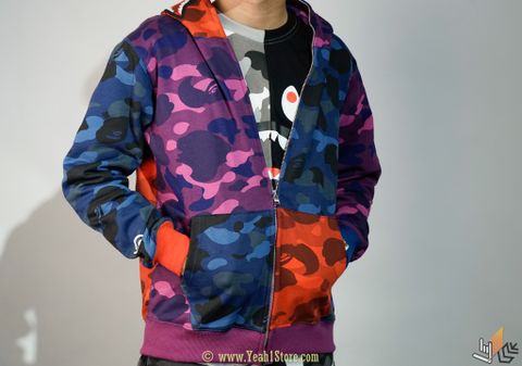  Jacket Bape Mix Camo Shark Zip 