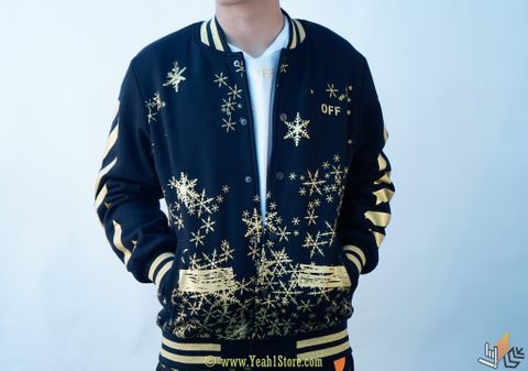  Jacket Baseball OFF White  Snowflakes 