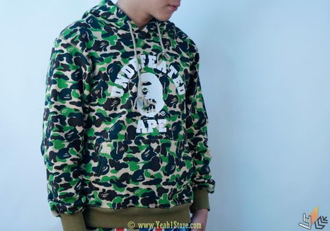  BAPE® X Undefeated ABC College Pullover Hoodie Green 