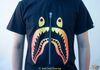 Bape Tee Zip Shark Orange Black / White