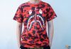 Bape Tee Zip Shark Camo Red / Pink