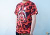 Bape Tee Zip Shark Camo Red / Pink