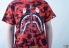 Bape Tee Zip Shark Camo Red / Pink