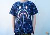 Bape Tee Zip Shark Camo Green / Blue