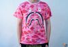 Bape Tee Zip Shark Camo Red / Pink