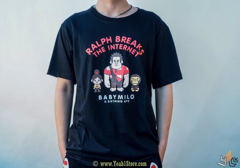  Bape Tee X Ralph Breaks The Internet Baby Milo Black / White 