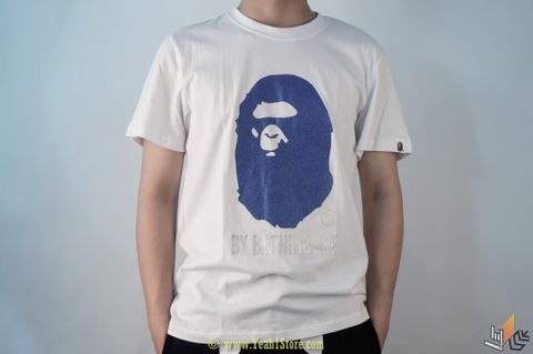  Bape Tee Blue Logo White 