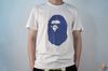 Bape Tee Blue Logo White