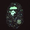 BAPE® GLOW IN THE DARK SPACE CAMO BIG APE HEAD TEE