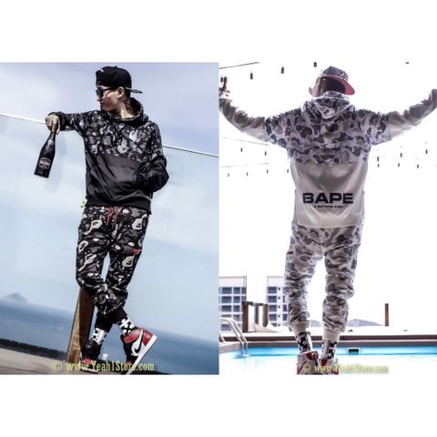  BAPE® SPACE CAMO WIDE SIDE ZIP PULLOVER HOODIE 