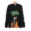 PALM ANGELS BLACK BURNING SKELETONS LONG SLEEVE