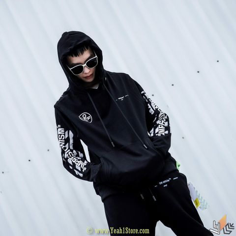  OFF WHITE IMPRESSIONISM DIAG STENCIL HOODIE BLACK/WHITE (HẾT HÀNG) 