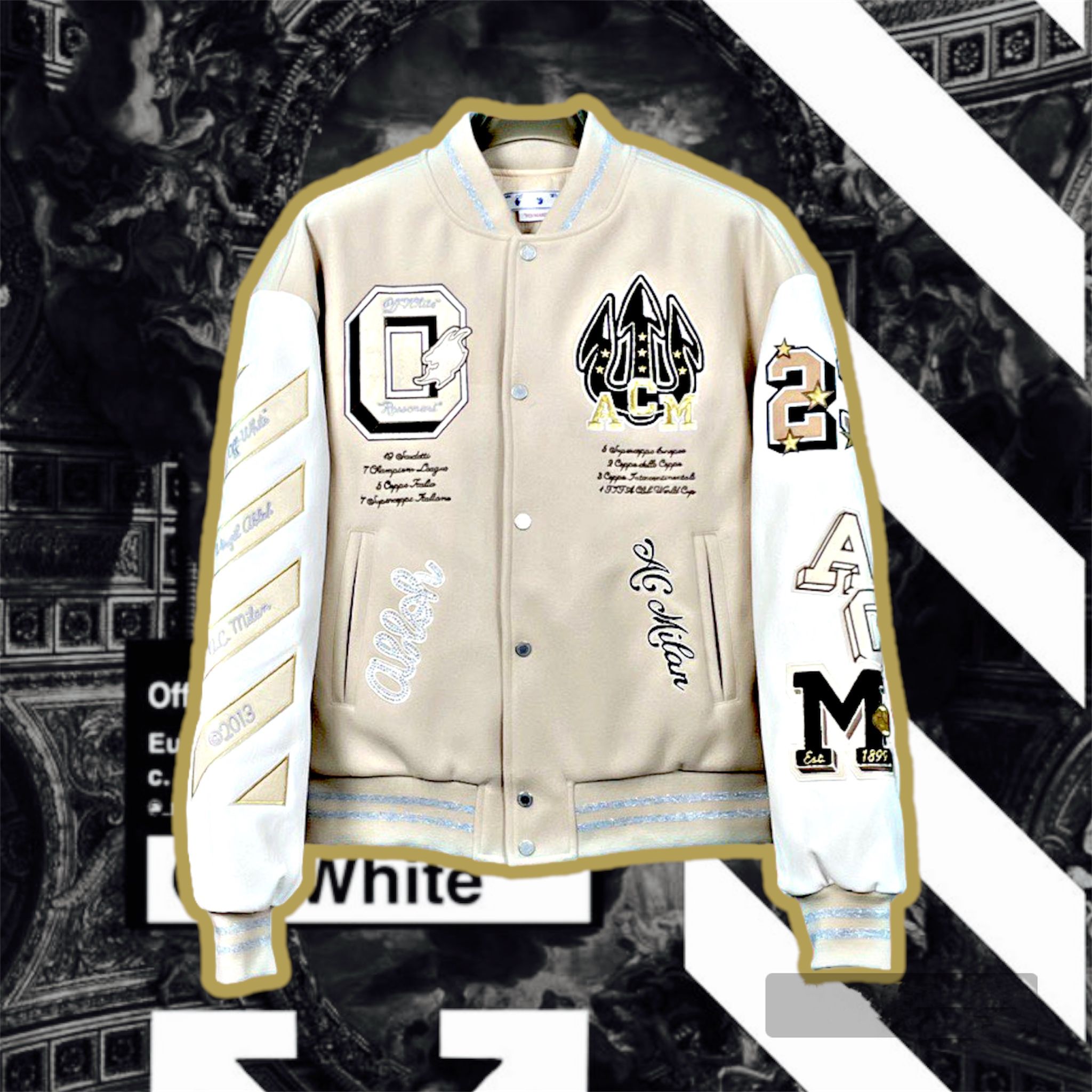 Off - White™ x AC Milan Varsity Jacket (BEST VERSION) (HẾT HÀNG)