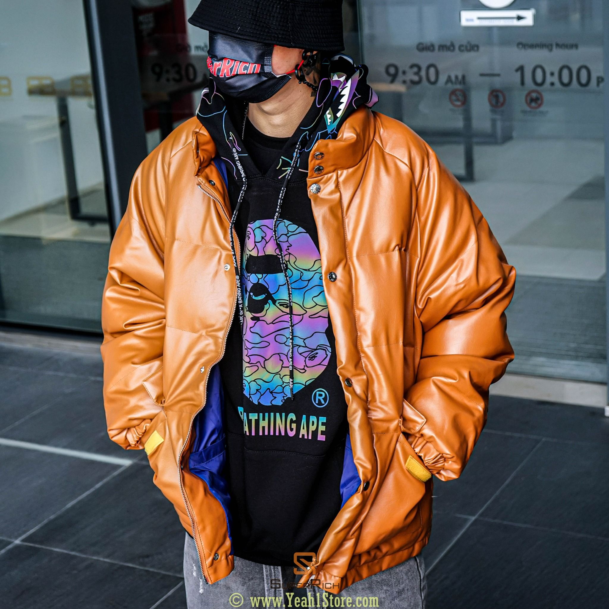 BAPE® TAKUYA KIMURA HERO LEATHER CLASSIC DOWN JACKET (HẾT HÀNG)