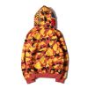 BAPE A BATHING APE - HOODIE SWEATER SHARK JAW ORANGE CAMO COAT JACKET FULL ZIPPER (HẾT HÀNG)