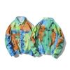 OFF-WHITE PAINTED DISTRESSED DENIM TRUCKER JACKET MULTICOLOR