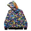 BAPE MULTI CAMO SHARK FULL ZIP HOODIE