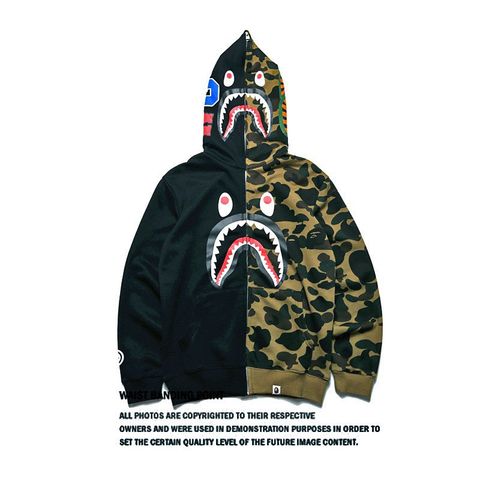  BAPE TWO TONE TIGER SHARK CAMOUFLAGE BLACK GREEN FULLZIP JACKET 