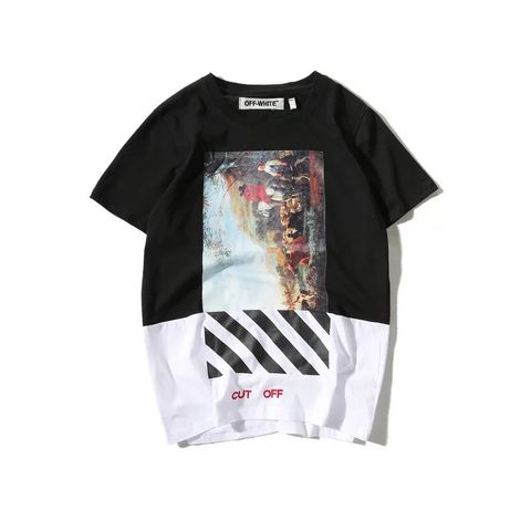  OFF-WHITE TOPS TEE SHIRT RELIGIOUS OIL PRINTING LOOSE COUPLE TEES (HẾT HÀNG) 