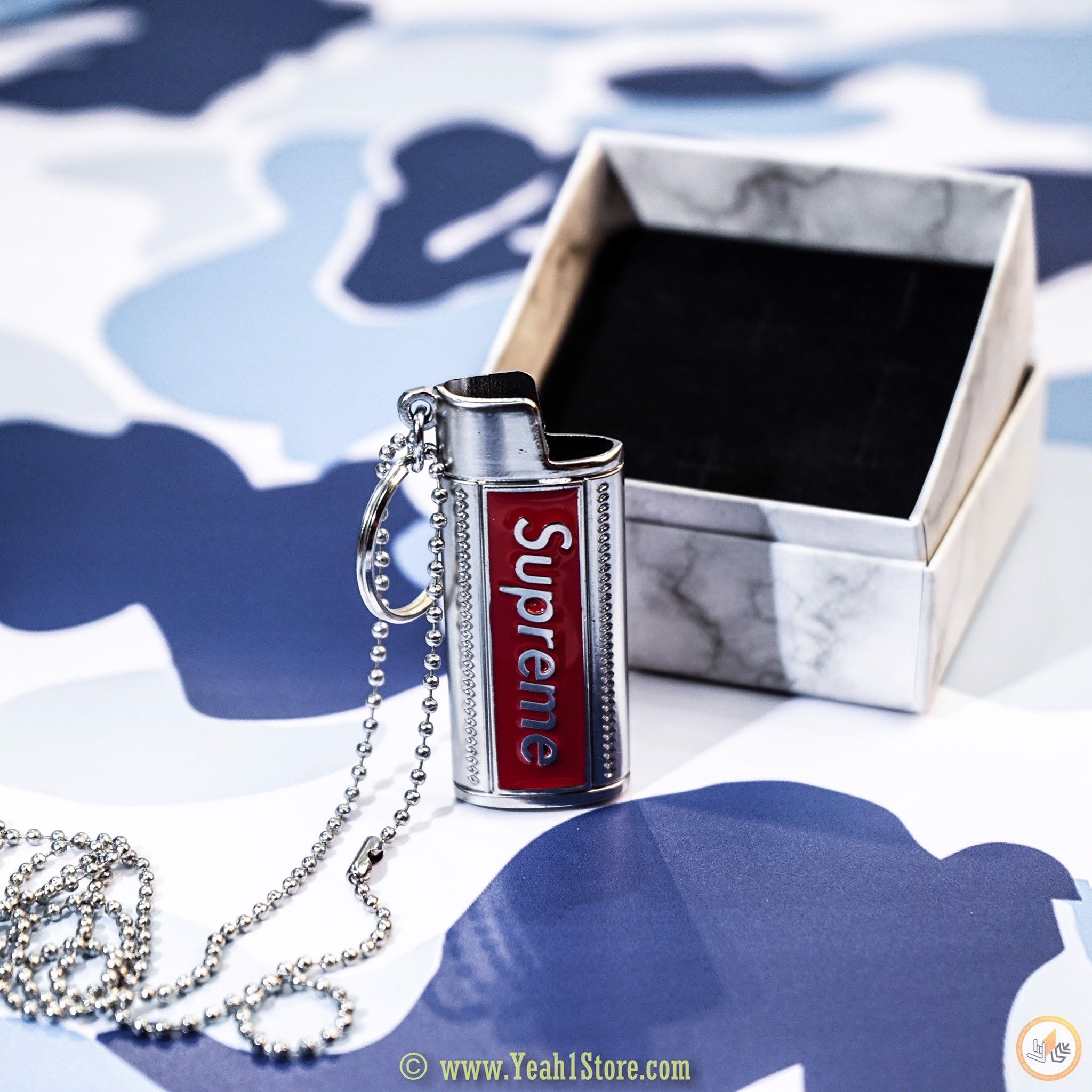 Supreme lighter cheap necklace