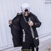 AAPE UNIVERSE WHITE LETTERS BLACK COTTON COAT