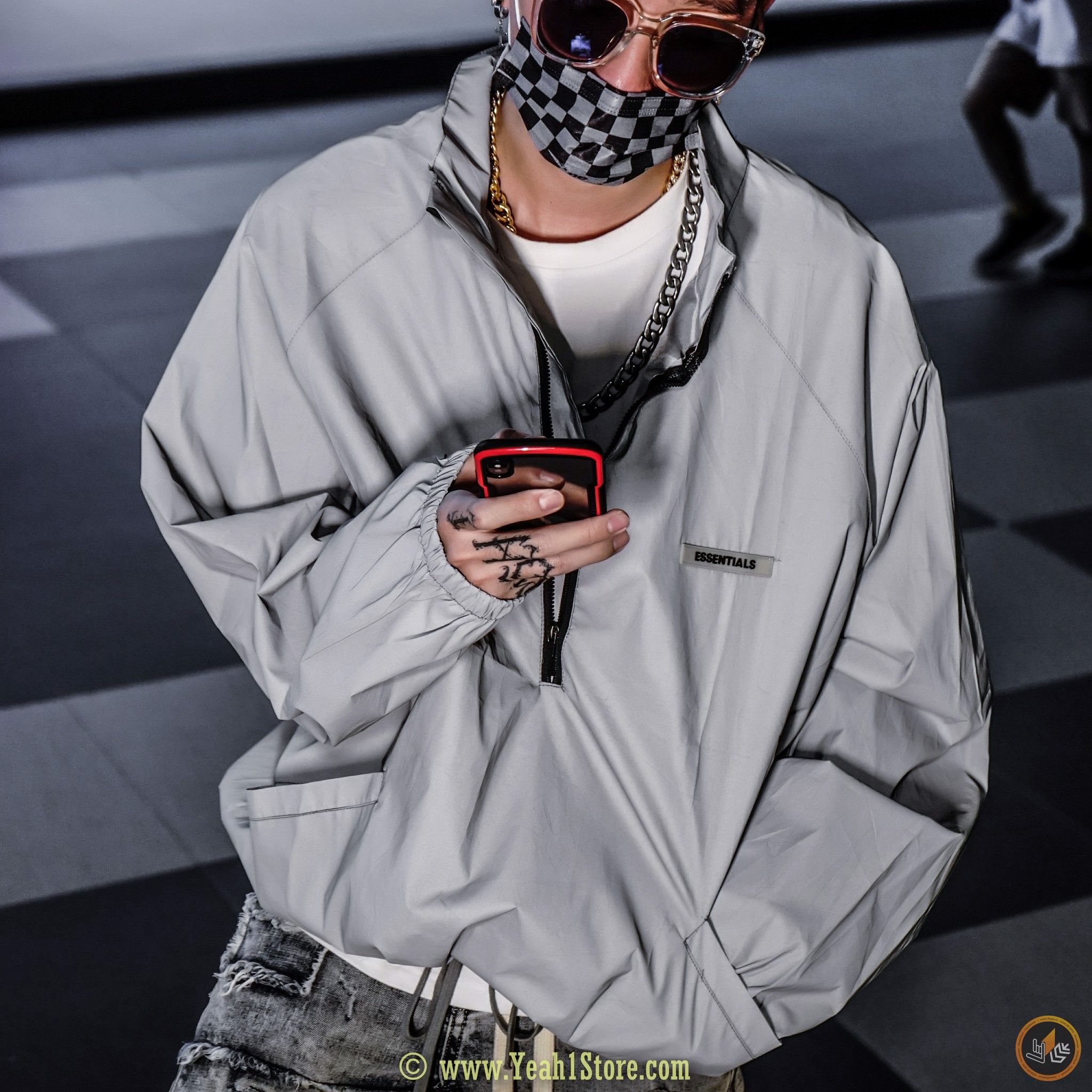 FEAR OF GOD ESSENTIALS Track Jacket Silver Reflective(HẾT HÀNG)