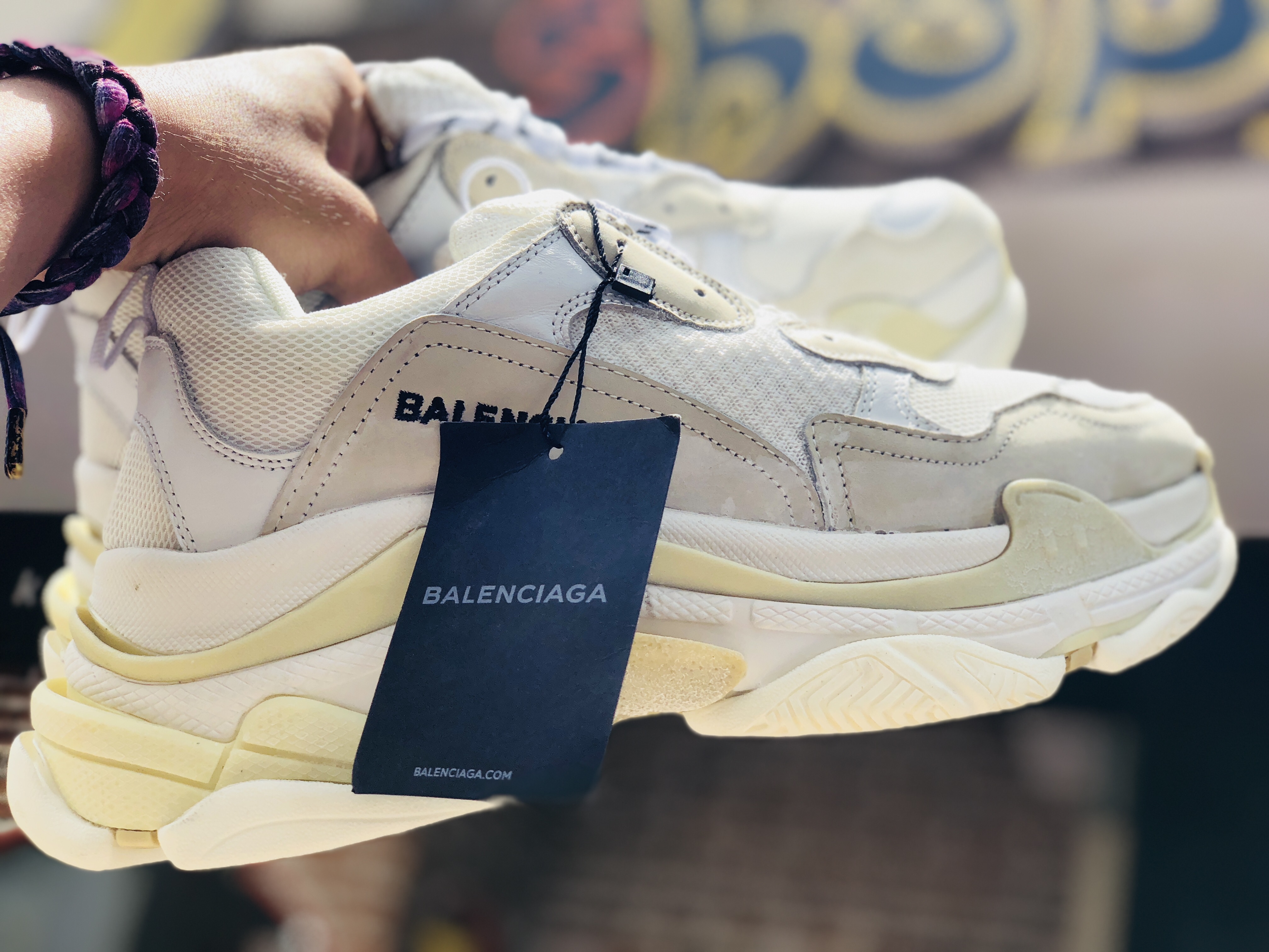 Giày Balenciaga Triple S Cream Yellow Red Nam Nữ Replica 11 2019