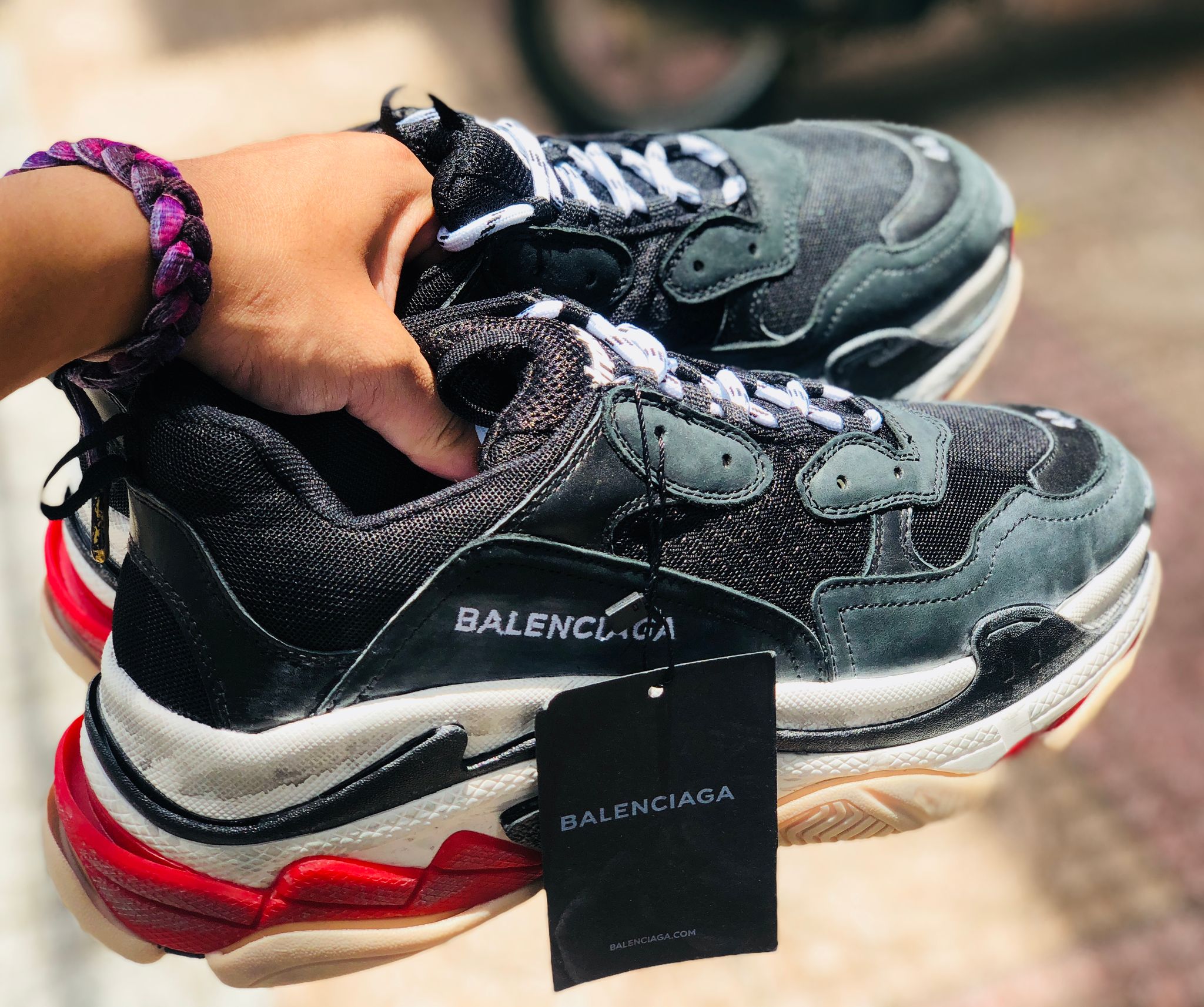 Balenciaga Triple S màu đen đỏ siêu REP 11  Siêu Đẹp  Siêu Chất